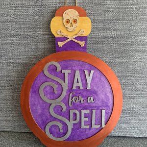 #821- Hand Painted Wooden Halloween Sign